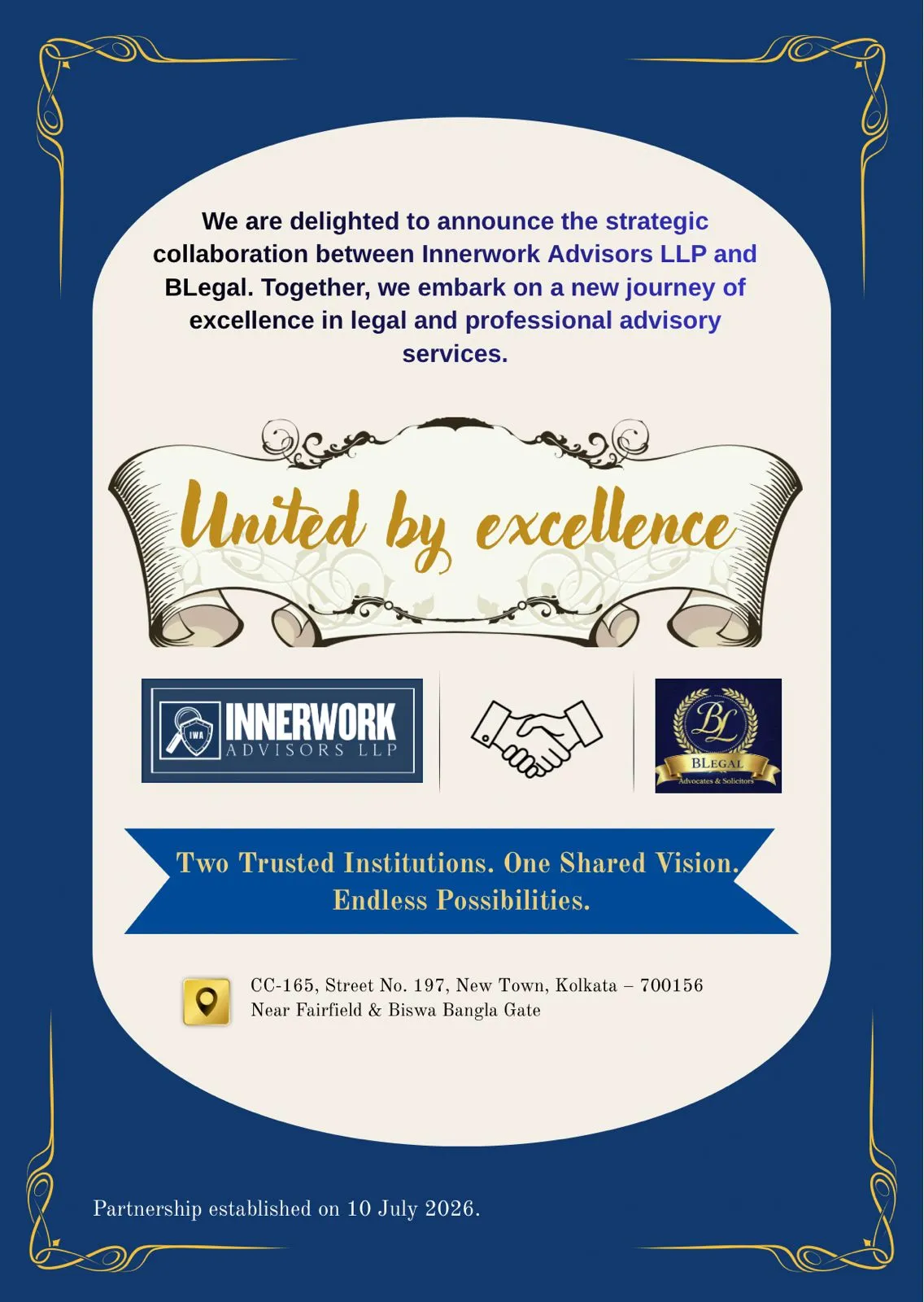 Strategic collaboration between Innerwork Advisors LLP and BLegal