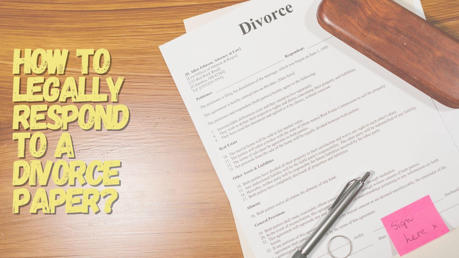 How To Legally Respond To A Divorce Paper